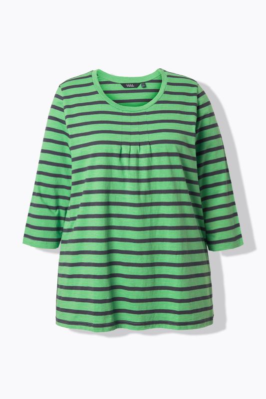 Striped 3/4 Sleeve A-Line Tee