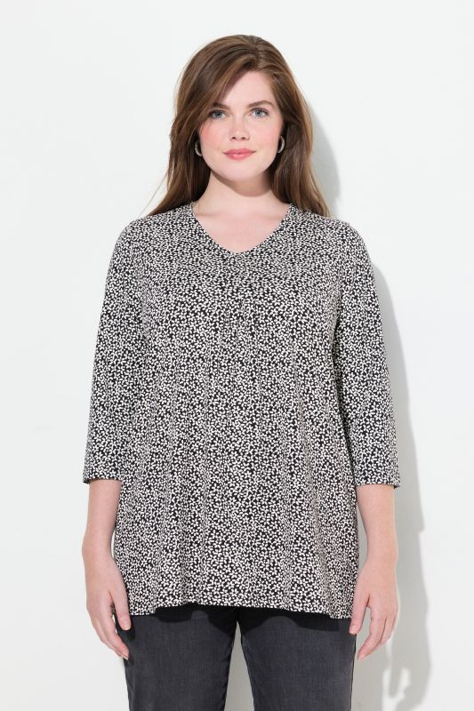 Floral A-Line 3/4 Sleeve Tee