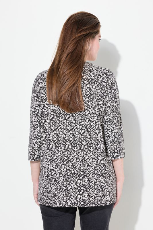 Floral A-Line 3/4 Sleeve Tee