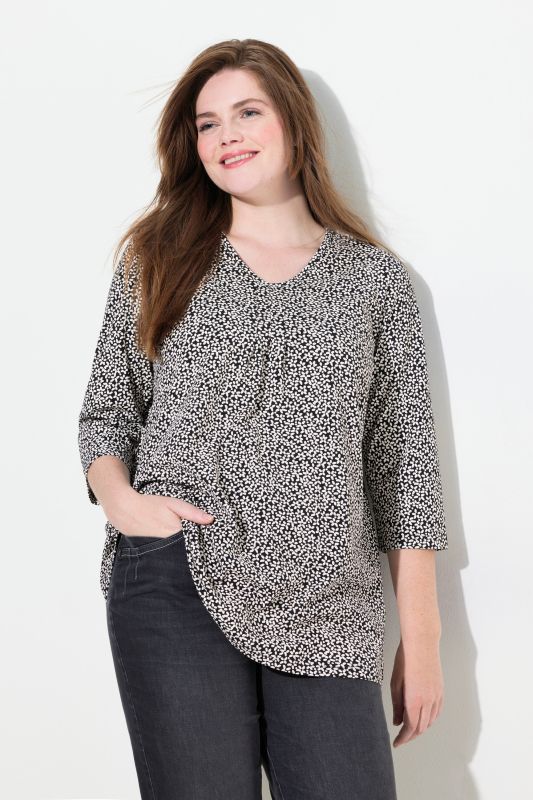 Floral A-Line 3/4 Sleeve Tee