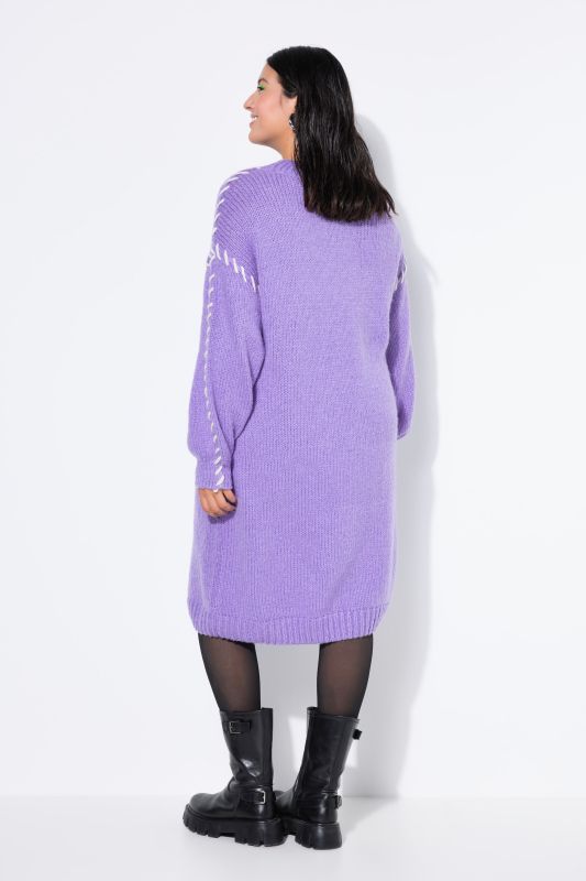 Oversized Seam Long Sleeve Sweater Dress