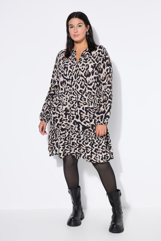 Mini dress, Leo, V-neck, flounces