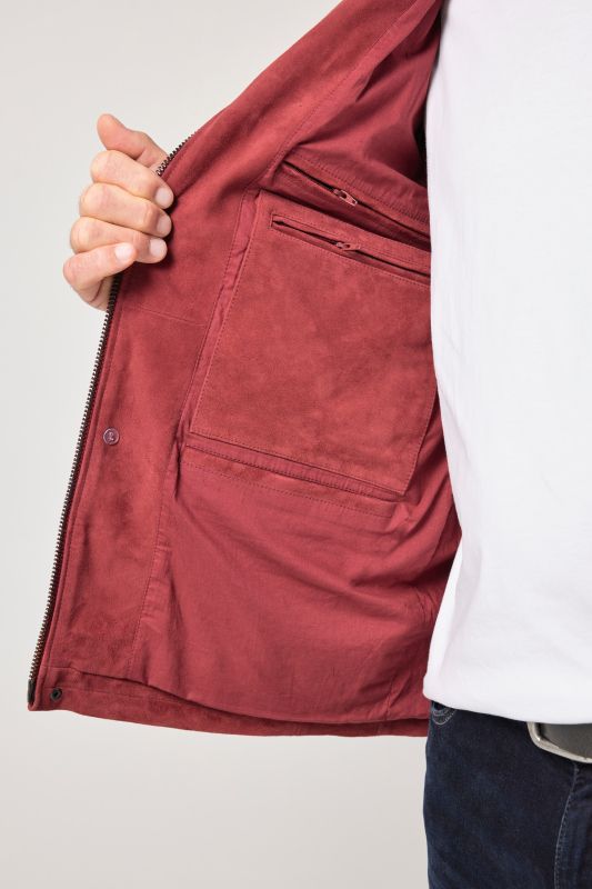 Leather field jacket