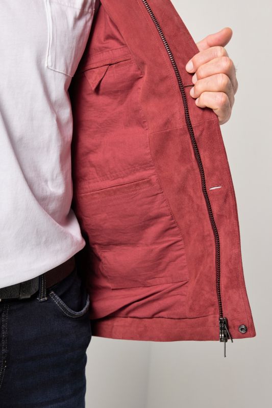 Leather field jacket