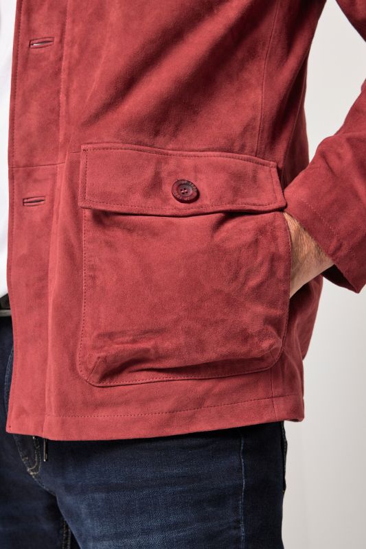 Leather field jacket