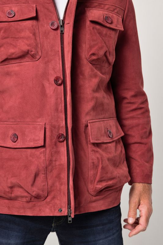 Leather field jacket