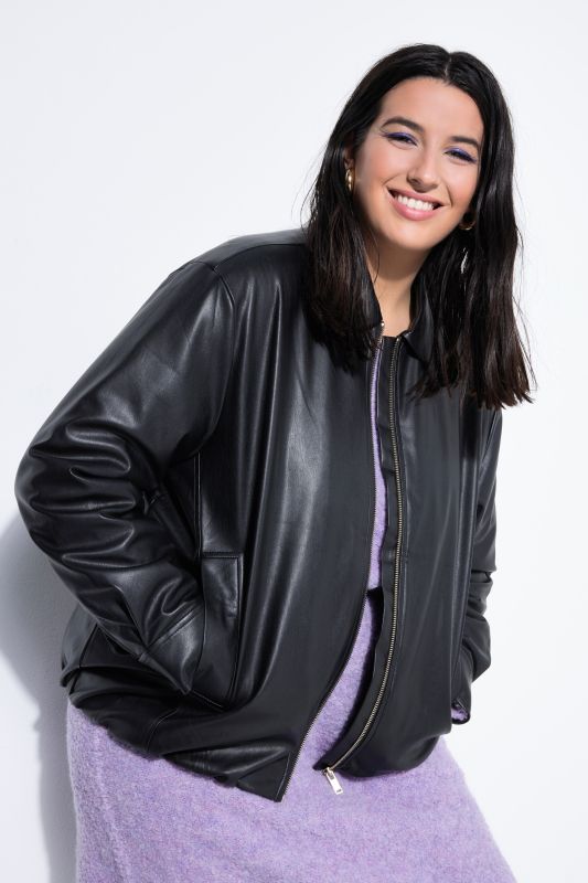 Leather-look blouson