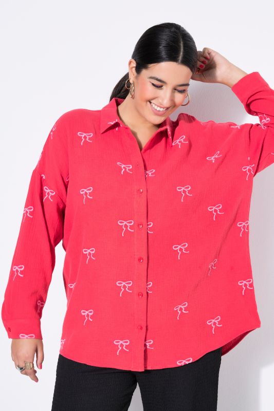 Риза с бродирани панделки