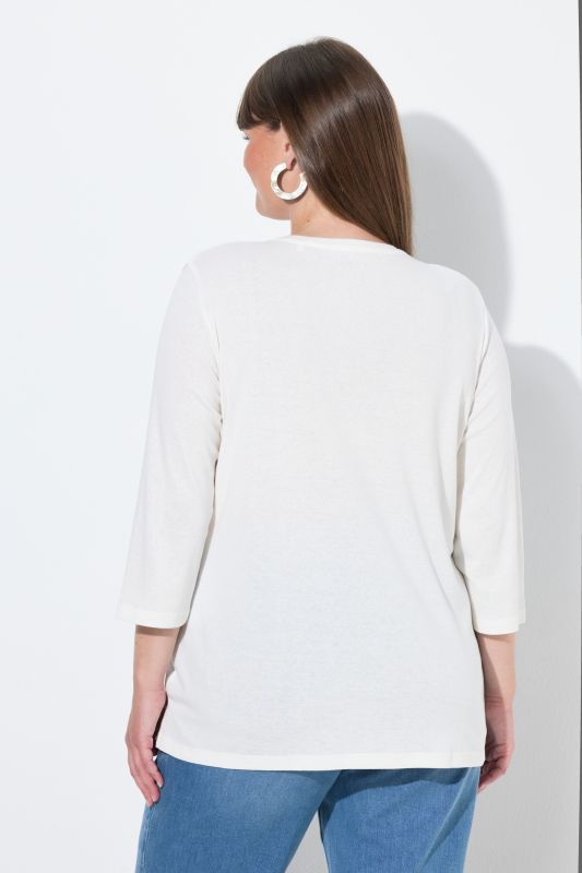 Тениска с рипсено деколте