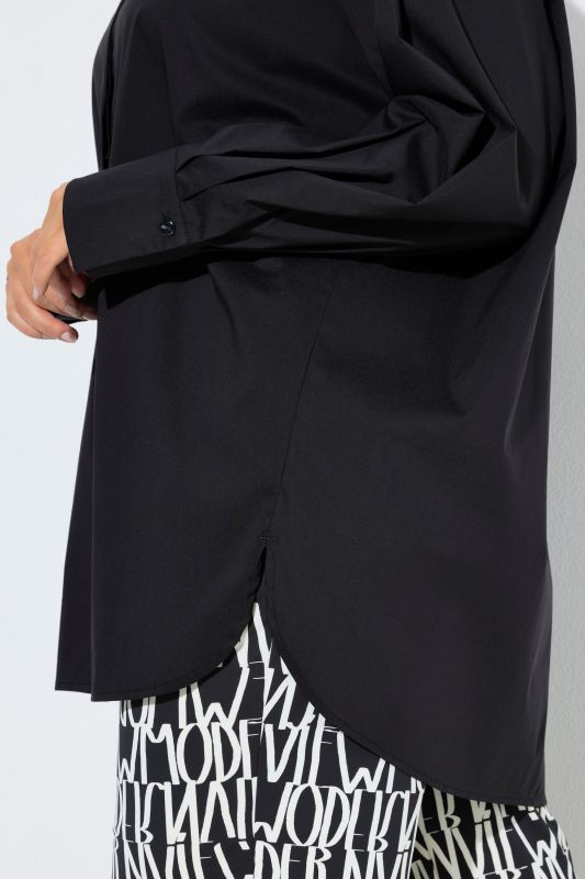 Stretch Cotton Blend Tunic Shirt