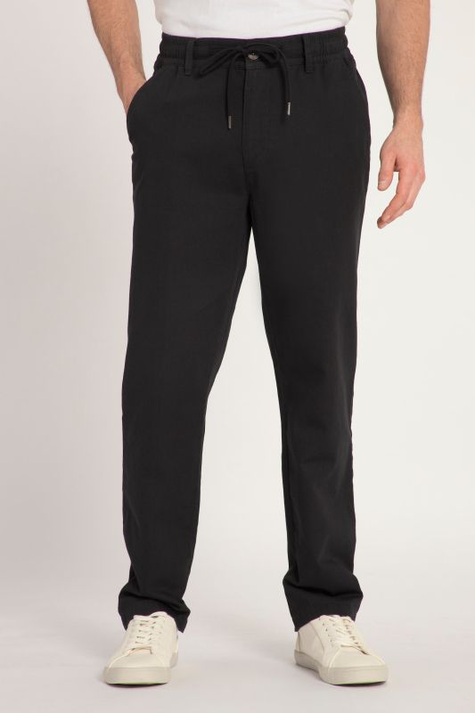 Linen-effect trousers