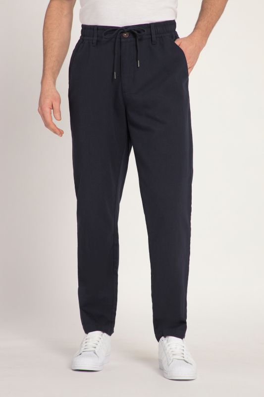 Linen-effect trousers