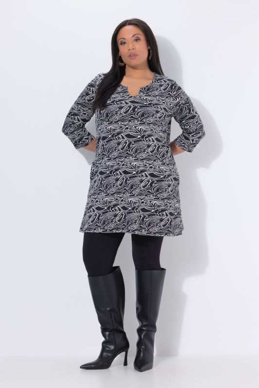 Swirl Print Pocket Knit Tunic