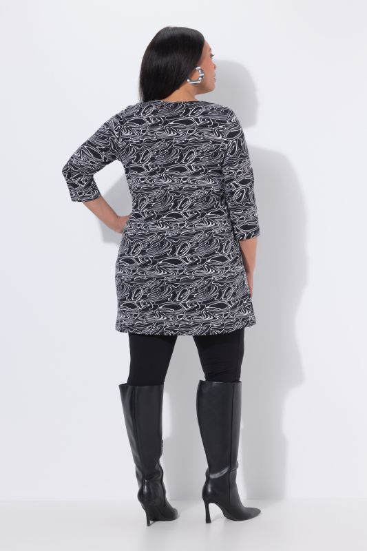 Swirl Print Pocket Knit Tunic