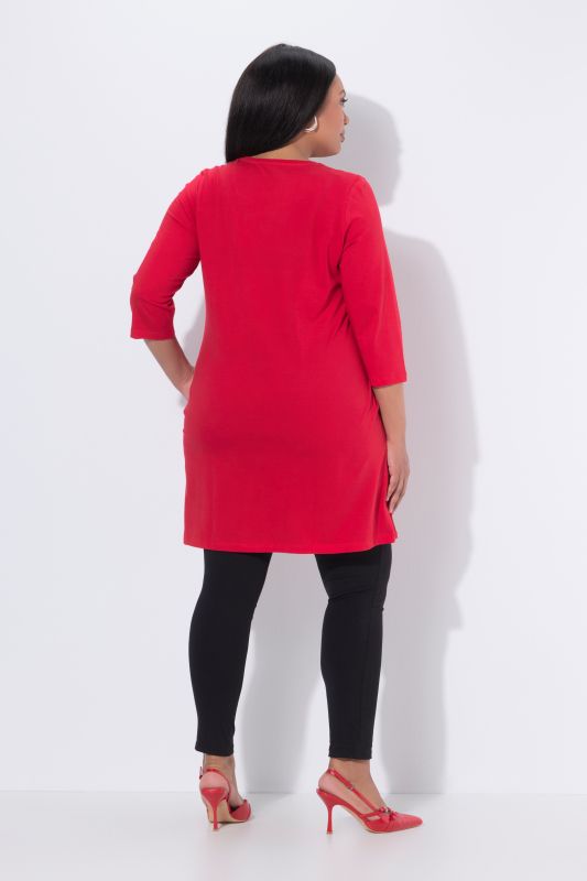 Criss Cross V-Neckline Swing Knit Tunic