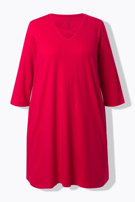 Criss Cross V-Neckline Swing Knit Tunic