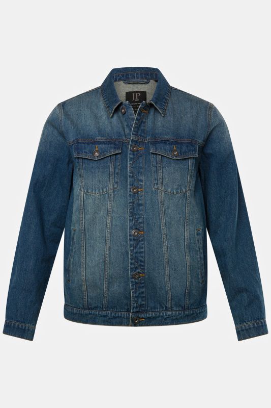 Denim jacket, breast pockets, button placket, up to 8 XL