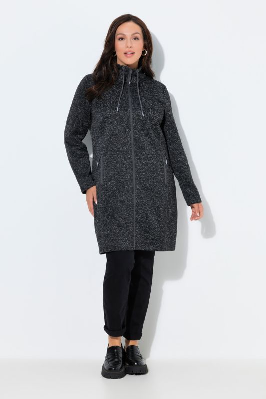 Longline Knit Fleece Jacket