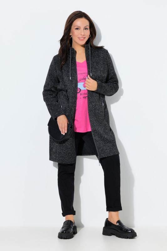 Longline Knit Fleece Jacket