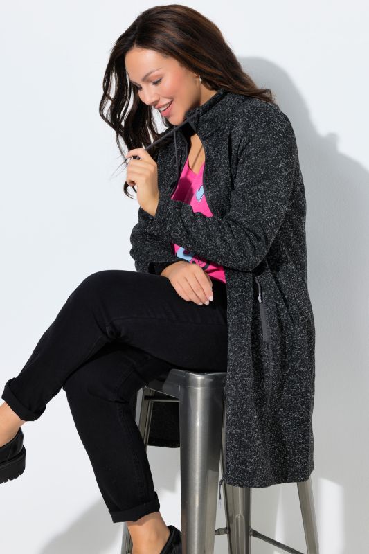 Longline Knit Fleece Jacket