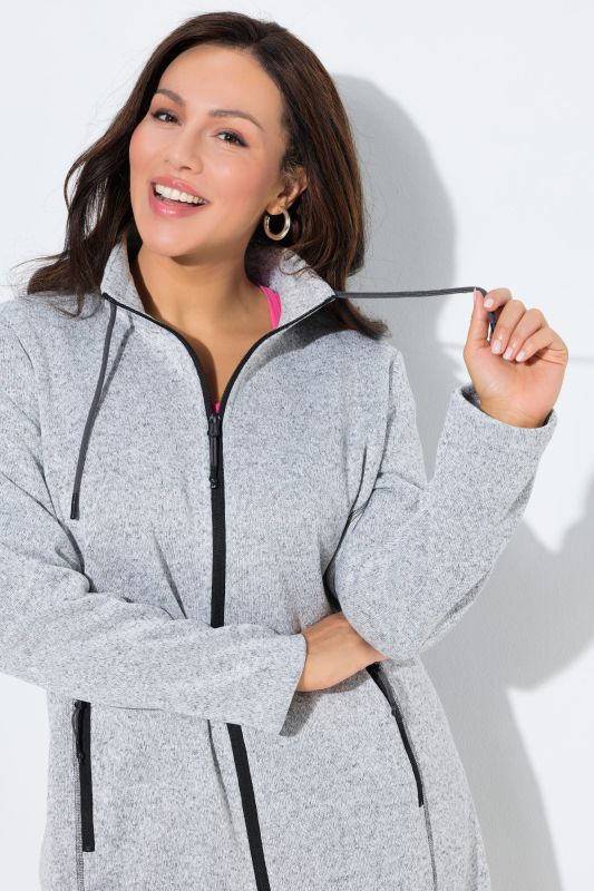 Longline Knit Fleece Jacket