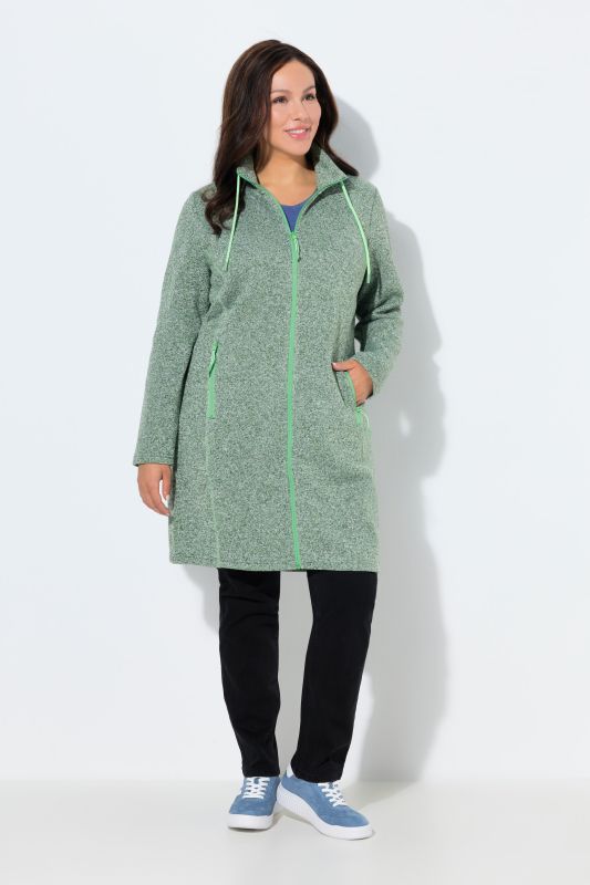 Longline Knit Fleece Jacket