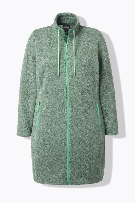 Longline Knit Fleece Jacket