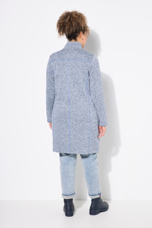 Longline Knit Fleece Jacket