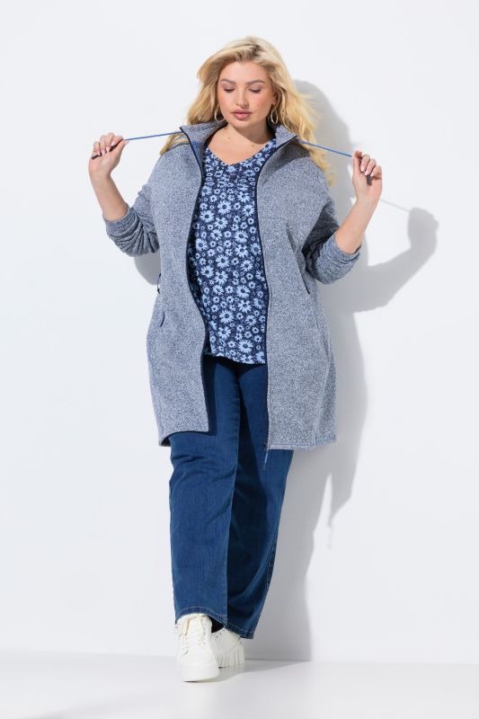 Longline Knit Fleece Jacket