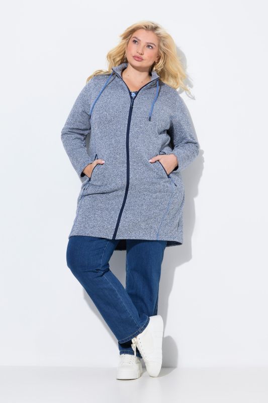 Longline Knit Fleece Jacket