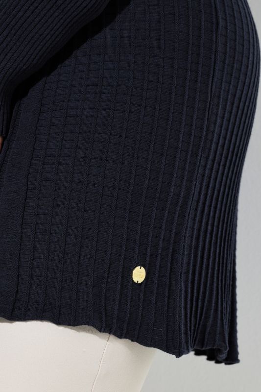 Pleated Longline Open Shape Cardigan