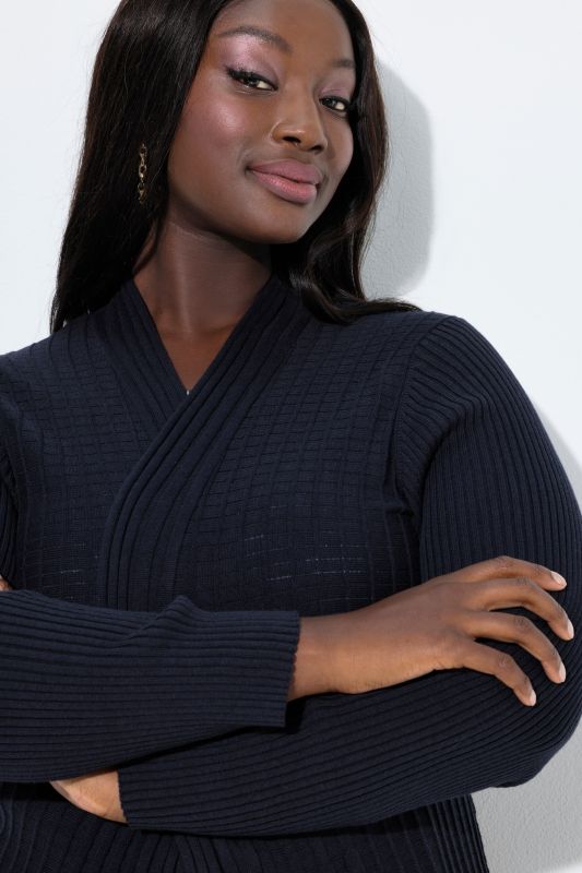 Pleated Longline Open Shape Cardigan