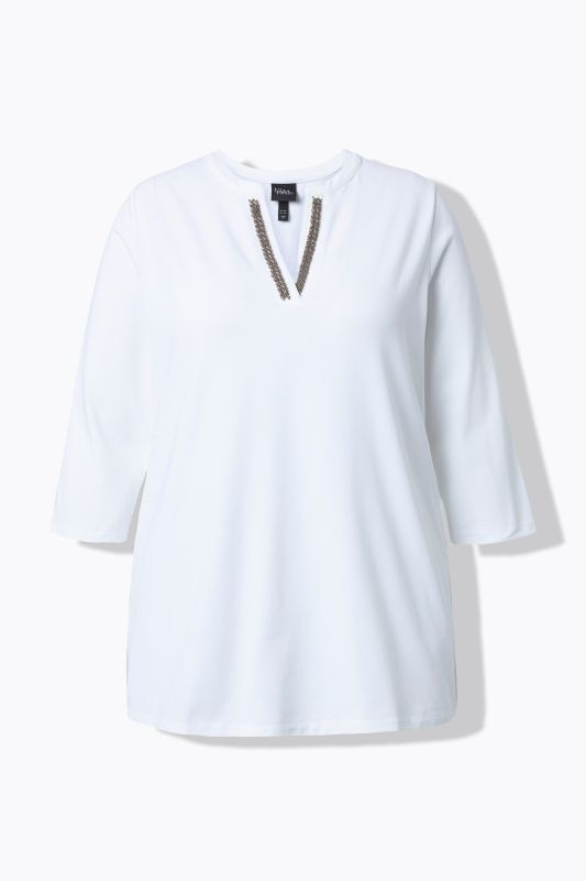 Beaded Detail 3/4 Sleeve Tee