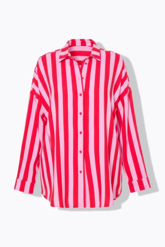 shirt blouse, oversized, muslin, stripes, long sleeve