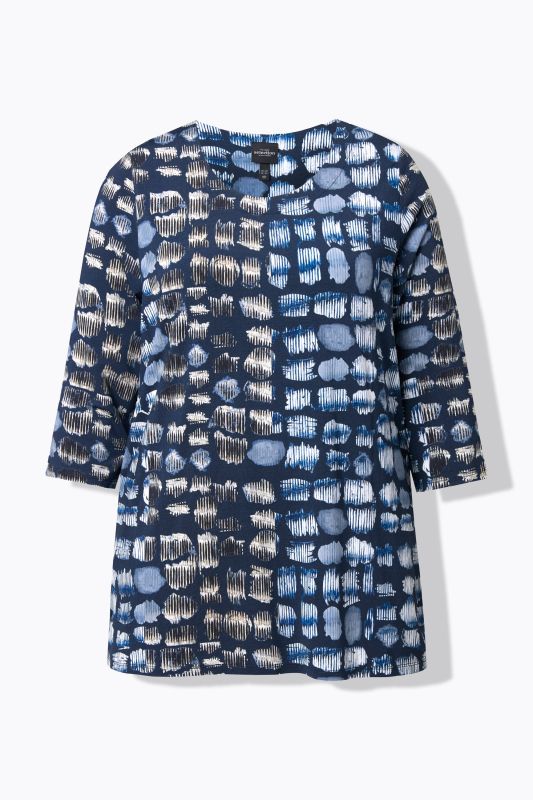 Abstract Print Slinky Blouse