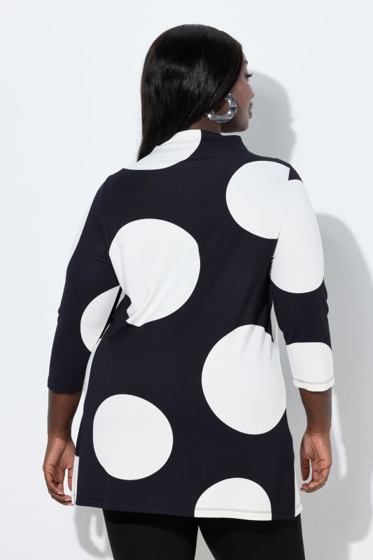 Polka Dot Turtleneck Sweatshirt Dress