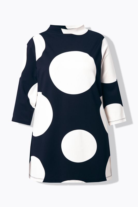 Polka Dot Turtleneck Sweatshirt Dress