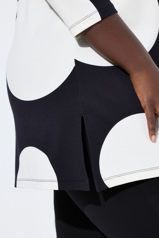 Polka Dot Turtleneck Sweatshirt Dress