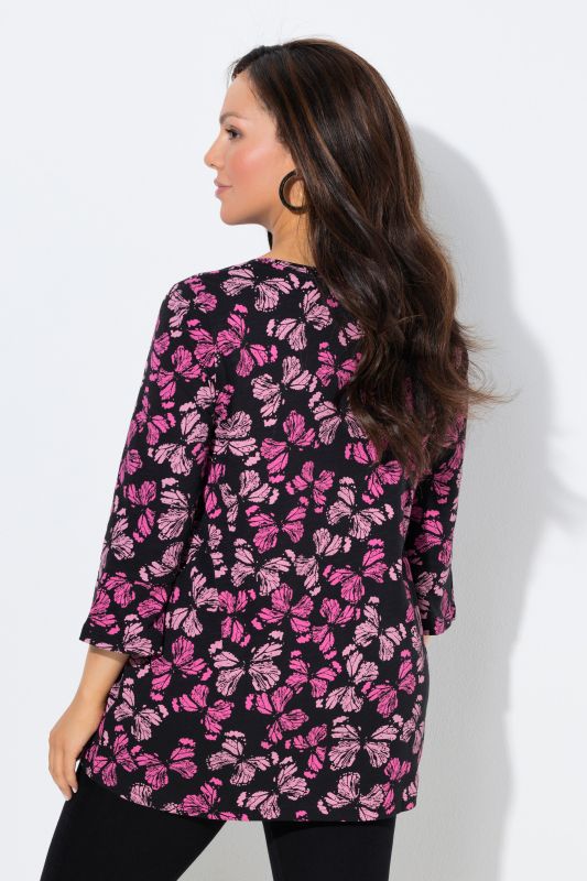 Butterfly Print Bell Sleeve Tee