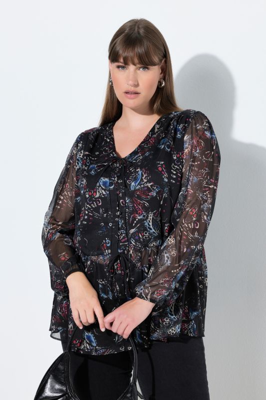 Блуза с принт на пеперуди