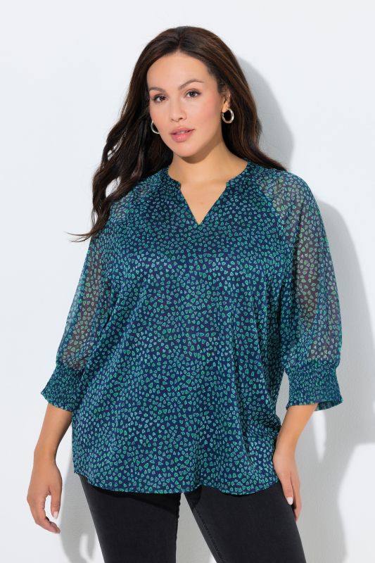 Heart Print Layered Blouse