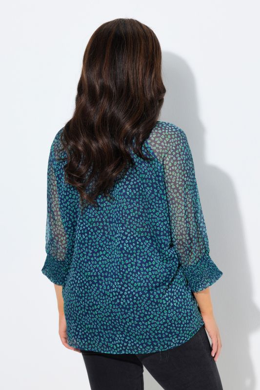 Heart Print Layered Blouse