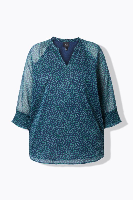 Heart Print Layered Blouse