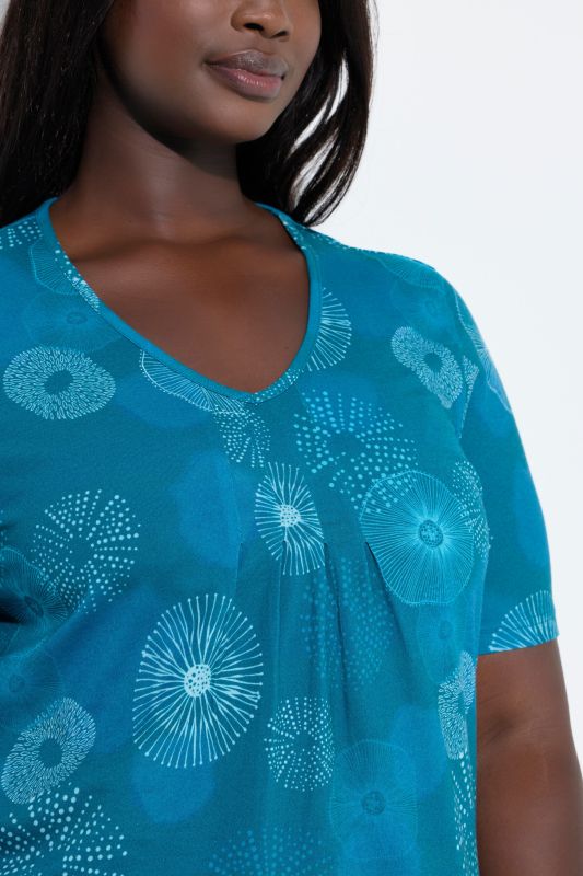 Geometric Floral Print Sleep Tees