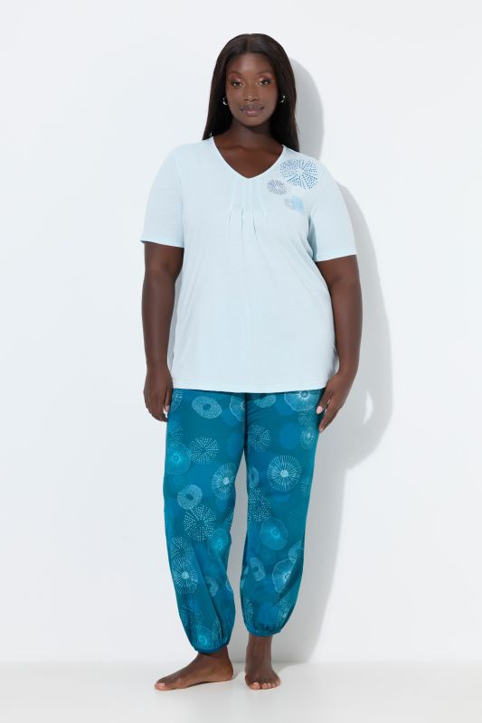 Пижама с геометричен флорален принт