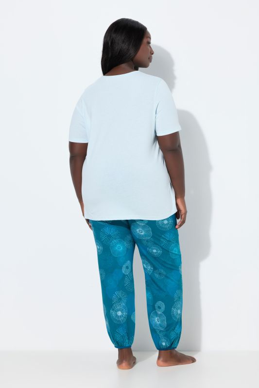 Пижама с геометричен флорален принт