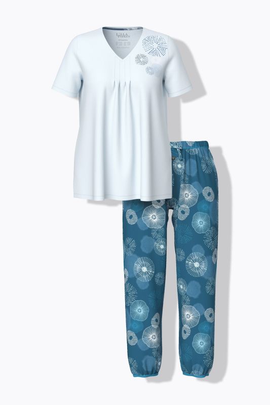 Пижама с геометричен флорален принт