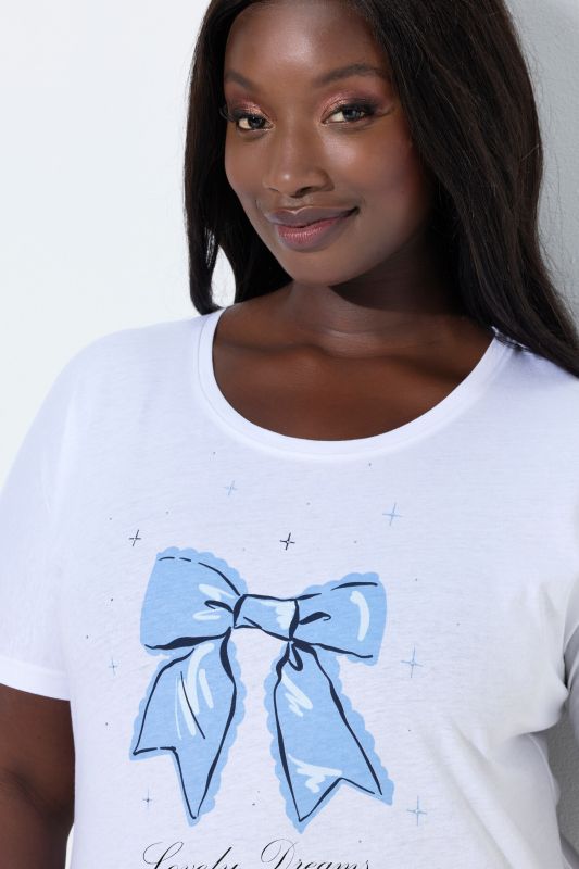 Пижама горнище с принт на панделка