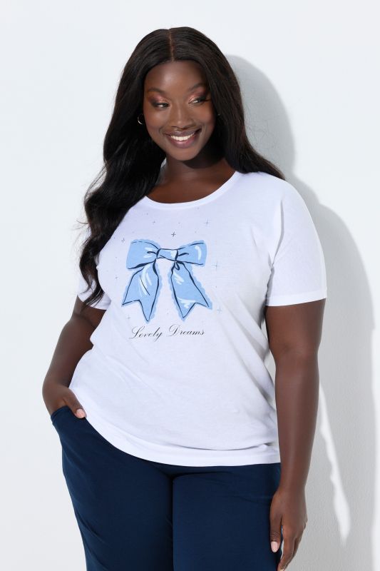 Пижама горнище с принт на панделка