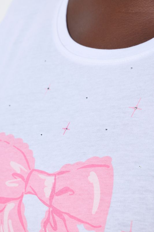 Пижама горнище с принт на панделка